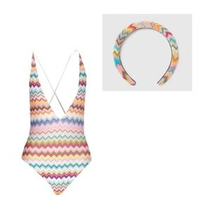 Missoni Multicolor Zigzag One Piece Swimsuit